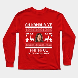 Kamala Harris, Ugly Christmas Sweater, Holiday Sweater, Kamala Sweatshirt, Funny Sweatshirt, Political Shirt Long Sleeve T-Shirt